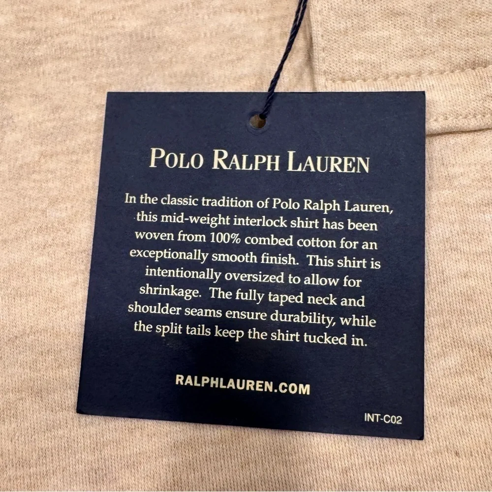 Polo Ralph Lauren Mens 2XB Big Interlock Polo Shirt NEW Sand Color NWT